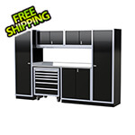Moduline Pro II 10-Foot Signature Black Aluminum Garage Cabinet System