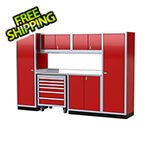 Moduline Pro II 10-Foot Red Aluminum Garage Cabinet System