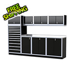 Moduline Pro II 10-Foot Signature Black Aluminum Garage Cabinet System