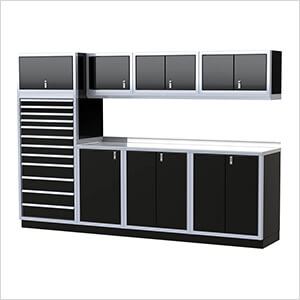 Pro II 10-Foot Signature Black Aluminum Garage Cabinet System