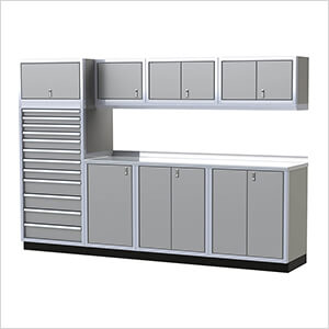 Pro II 10-Foot Light Gray Aluminum Garage Cabinet System