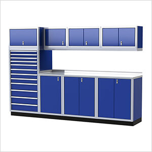 Pro II 10-Foot Moduline Blue Aluminum Garage Cabinet System