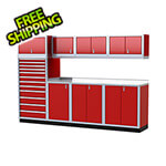 Moduline Pro II 10-Foot Red Aluminum Garage Cabinet System
