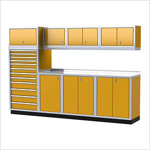 Pro II 10-Foot Yellow Aluminum Garage Cabinet System