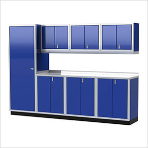 Pro II 10-Foot Moduline Blue Aluminum Garage Cabinet System