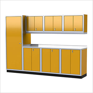 Pro II 10-Foot Yellow Aluminum Garage Cabinet System