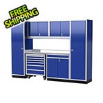 Moduline Pro II 10-Foot Moduline Blue Aluminum Garage Cabinet System