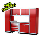 Moduline Pro II 10-Foot Red Aluminum Garage Cabinet System