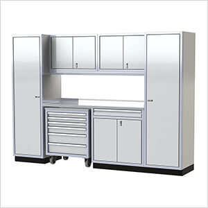 Pro II 10-Foot White Aluminum Garage Cabinet System