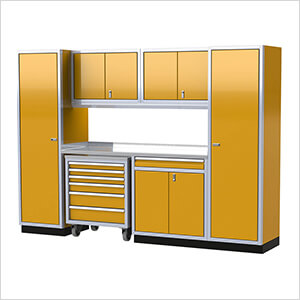 Pro II 10-Foot Yellow Aluminum Garage Cabinet System