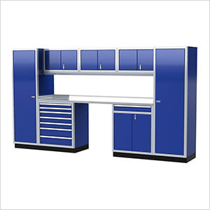 Pro II 12-Foot Moduline Blue Aluminum Garage Cabinet System