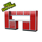 Moduline Pro II 12-Foot Red Aluminum Garage Cabinet System