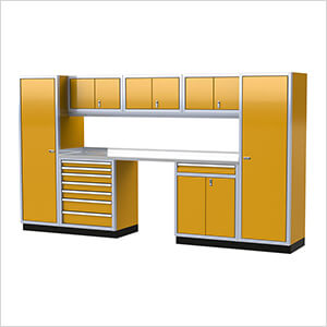 Pro II 12-Foot Yellow Aluminum Garage Cabinet System