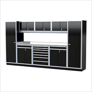 Pro II 12-Foot Signature Black Aluminum Garage Cabinet System