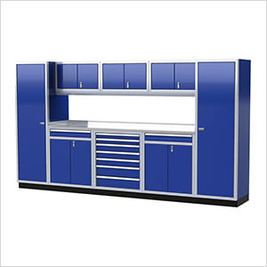 Pro II 12-Foot Moduline Blue Aluminum Garage Cabinet System