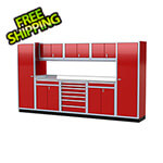 Moduline Pro II 12-Foot Red Aluminum Garage Cabinet System