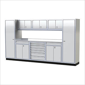 Pro II 12-Foot White Aluminum Garage Cabinet System