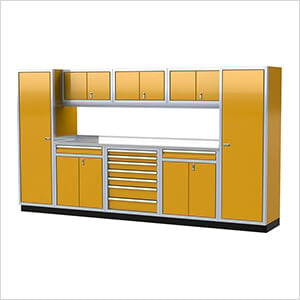 Pro II 12-Foot Yellow Aluminum Garage Cabinet System