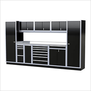 Pro II 12-Foot Signature Black Aluminum Garage Cabinet System