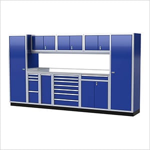 Pro II 12-Foot Moduline Blue Aluminum Garage Cabinet System