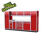 Moduline Pro II 12-Foot Red Aluminum Garage Cabinet System