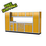 Moduline Pro II 12-Foot Yellow Aluminum Garage Cabinet System