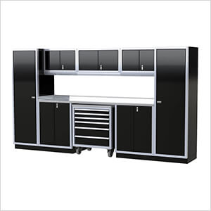 Pro II 12-Foot Signature Black Aluminum Garage Cabinet System