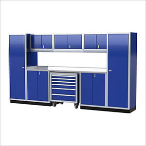 Pro II 12-Foot Moduline Blue Aluminum Garage Cabinet System