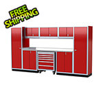 Moduline Pro II 12-Foot Red Aluminum Garage Cabinet System
