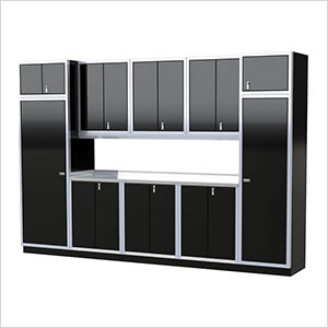 Pro II 12-Foot Signature Black Aluminum Garage Cabinet System