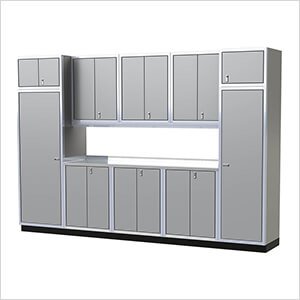 Pro II 12-Foot Light Gray Aluminum Garage Cabinet System
