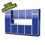 Moduline Pro II 12-Foot Moduline Blue Aluminum Garage Cabinet System