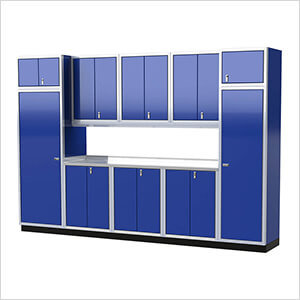 Pro II 12-Foot Moduline Blue Aluminum Garage Cabinet System