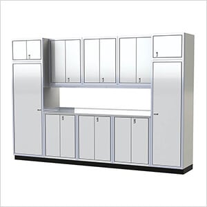 Pro II 12-Foot White Aluminum Garage Cabinet System
