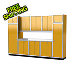 Moduline Pro II 12-Foot Yellow Aluminum Garage Cabinet System