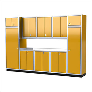 Pro II 12-Foot Yellow Aluminum Garage Cabinet System