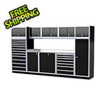 Moduline Pro II 12-Foot Signature Black Aluminum Garage Cabinet System