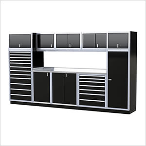 Pro II 12-Foot Signature Black Aluminum Garage Cabinet System