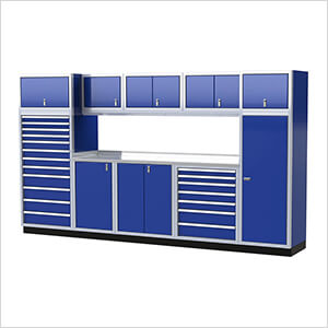 Pro II 12-Foot Moduline Blue Aluminum Garage Cabinet System