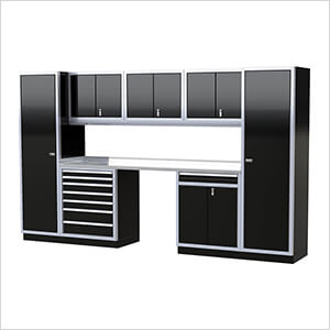 Pro II 12-Foot Signature Black Aluminum Garage Cabinet System