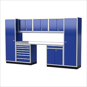 Pro II 12-Foot Moduline Blue Aluminum Garage Cabinet System