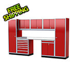 Moduline Pro II 12-Foot Red Aluminum Garage Cabinet System