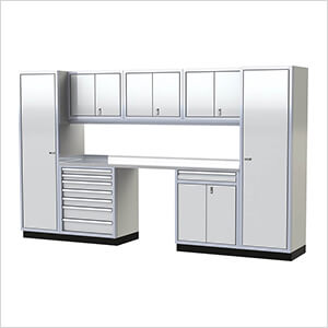 Pro II 12-Foot White Aluminum Garage Cabinet System