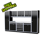 Moduline Pro II 12-Foot Signature Black Aluminum Garage Cabinet System