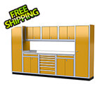 Moduline Pro II 12-Foot Yellow Aluminum Garage Cabinet System