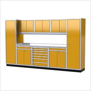 Pro II 12-Foot Yellow Aluminum Garage Cabinet System