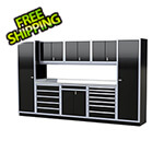 Moduline Pro II 12-Foot Signature Black Aluminum Garage Cabinet System