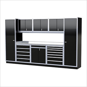 Pro II 12-Foot Signature Black Aluminum Garage Cabinet System