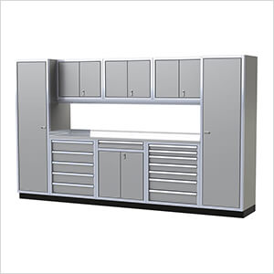 Pro II 12-Foot Light Gray Aluminum Garage Cabinet System