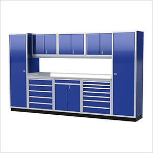 Pro II 12-Foot Moduline Blue Aluminum Garage Cabinet System